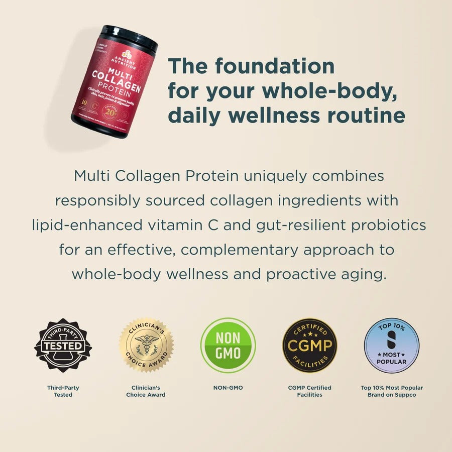 Ancient Nutrition Multi Collagen Protein, Hydrolyzed Peptides, Unflavored