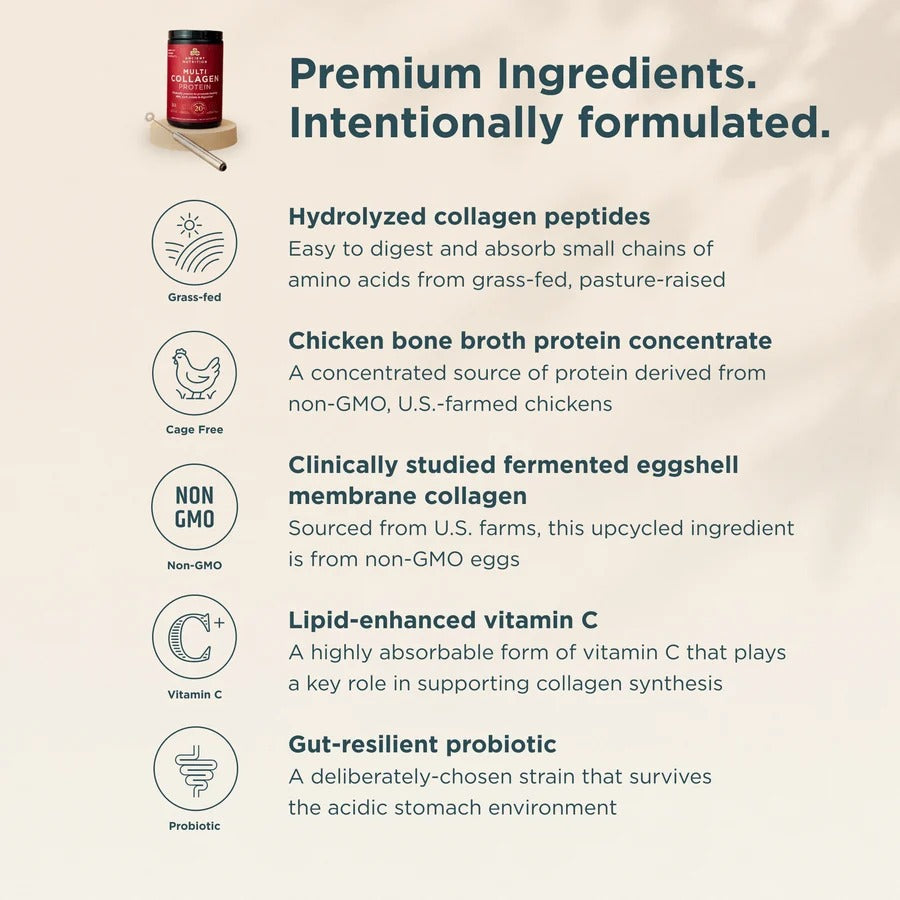 Ancient Nutrition Multi Collagen Protein, Hydrolyzed Peptides, Unflavored