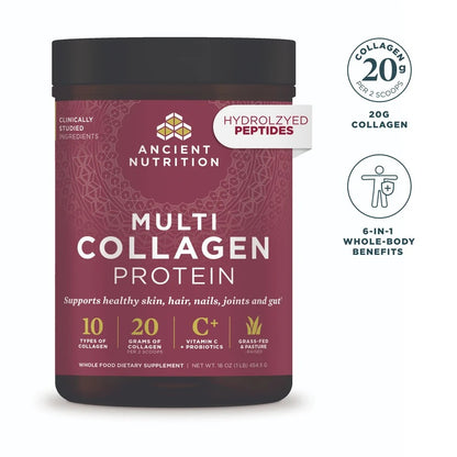 Ancient Nutrition Multi Collagen Protein, Hydrolyzed Peptides, Unflavored